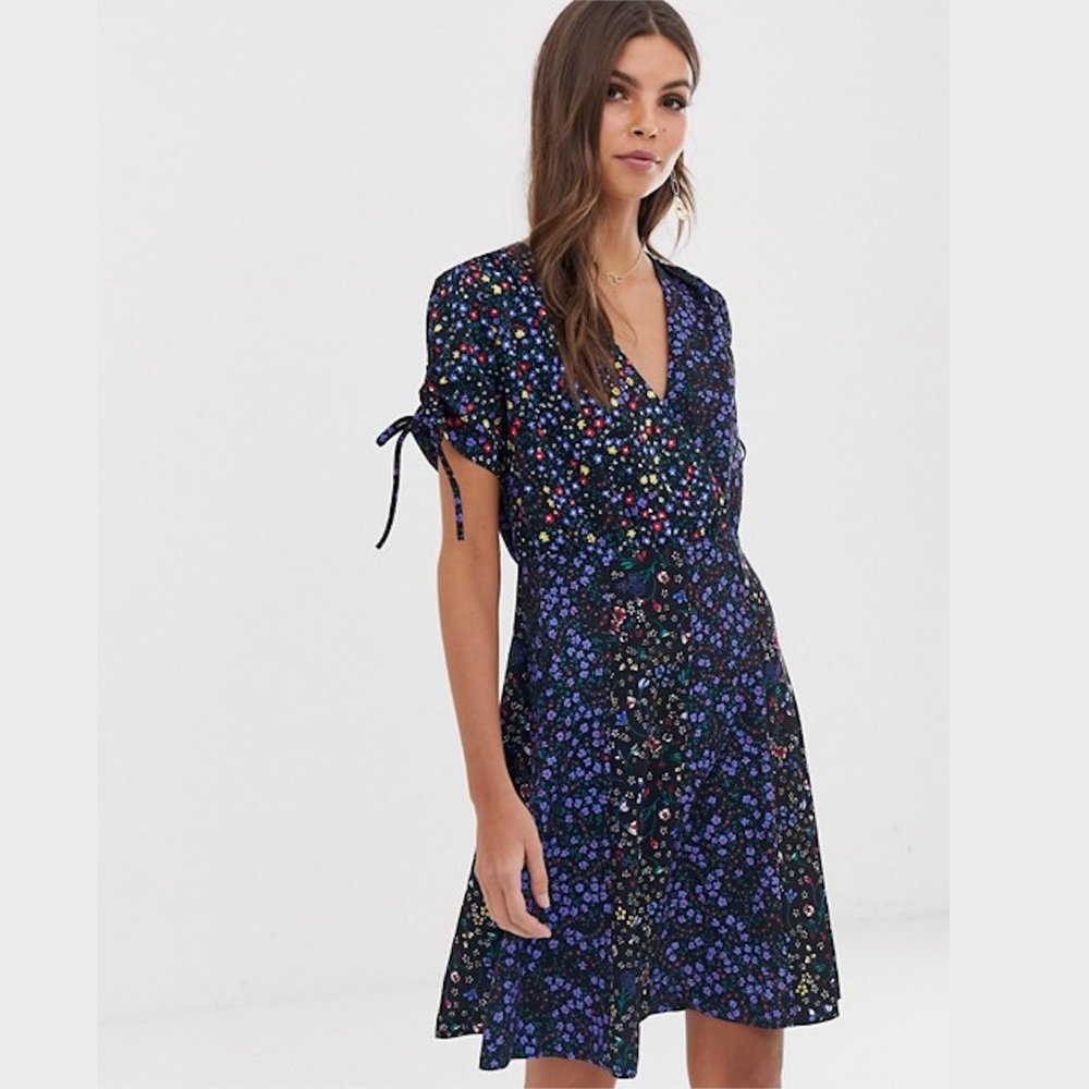 French Connection Aubine mixed floral print dress